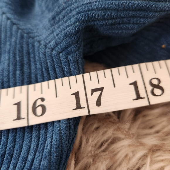 Cider Blue Corduroy Embroidered Floral Long Sleeve Mini Dress Women's Size Small - Picture 8 of 10